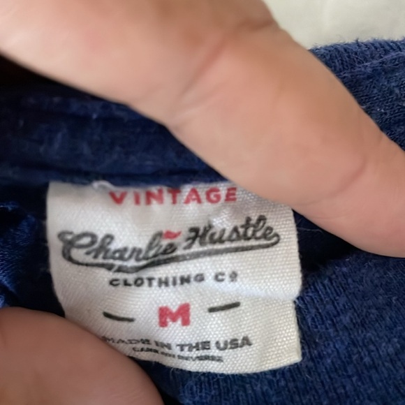 Charlie Hustle Navy KC Heart Tee unisex size medium kansas city - Picture 5 of 8